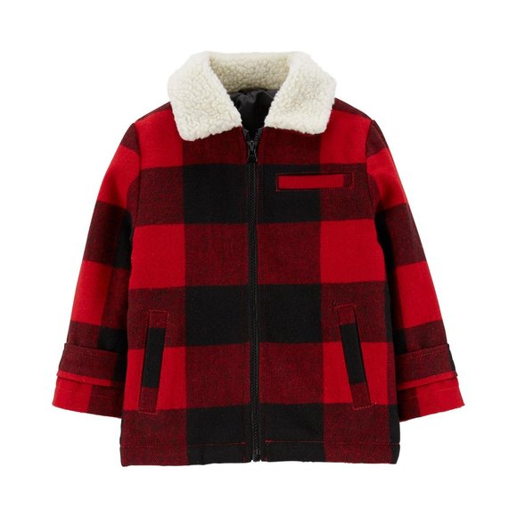 Carter's Wool-Like Buffalo Plaid Jacket - Picture 1 of 2
